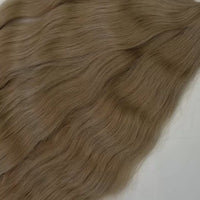 Shade No. 4 natural wavy K-tip hair extensions by Maven & Mane, view 2